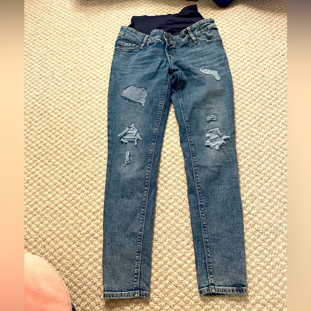 Distressed Old Navy Maternity Jeans- Skinny- Full Panel
